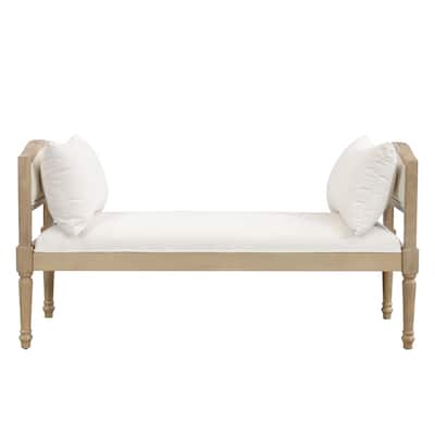 Christopher Knight Home - Elora Upholstered Bench with Turned Legs and Side Cushions