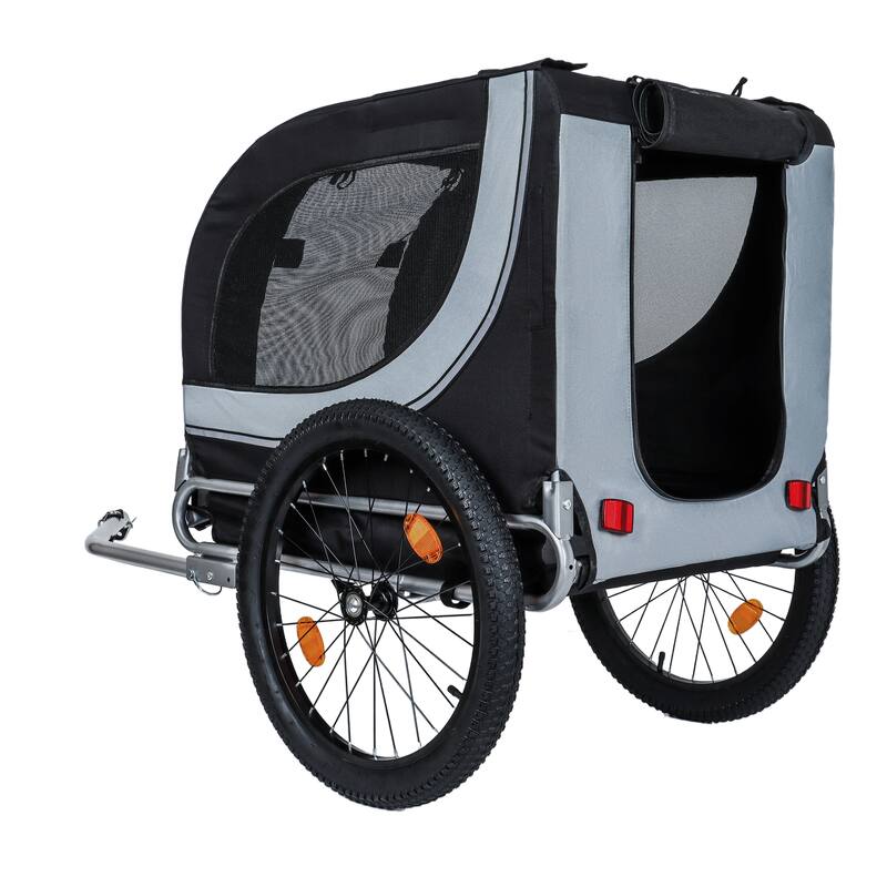 Large Folding Bike Trailer for Dogs, 100LB Capacity All-Terrain Pet Carrier for Cycling, Jogging, Camping & Outdoor Adventures
