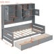 preview thumbnail 5 of 8, Grey Twin Size Wooden Daybed with 2 Drawers, and All-in-One Cabinet and Shelf