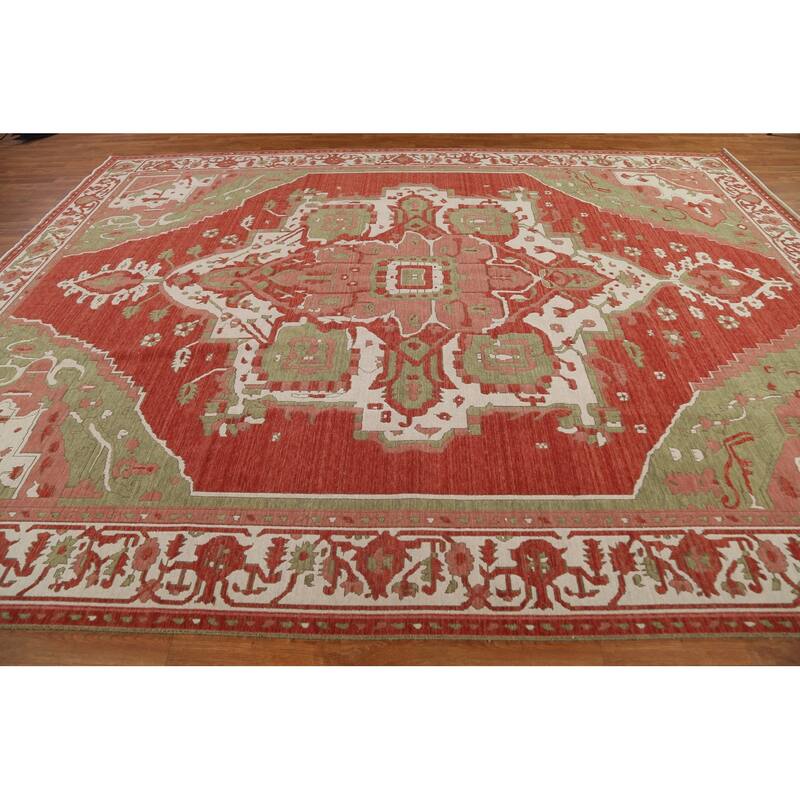 Heriz Serapi Turkish Oriental Traditional Wool Area Rug Hand-knotted - 9'9" x 13'0"