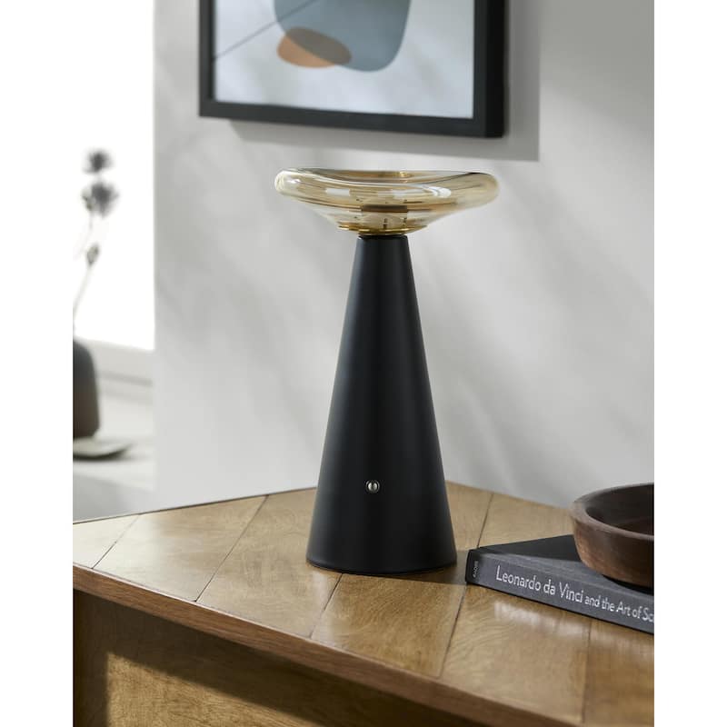 Livabliss Mafra Traditional Accent Table Lamp - 12"H x 7"W x 7"D - Black