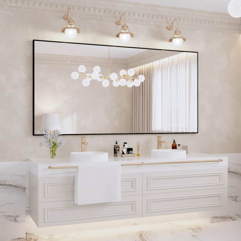 QuivaraView Wall Mounted Aluminum Frame Bathroom Vanity Mirror