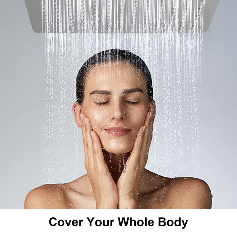Shower Faucets Sets Complete Shower System 12 Inches Rain Shower Head with Handheld Shower Valve