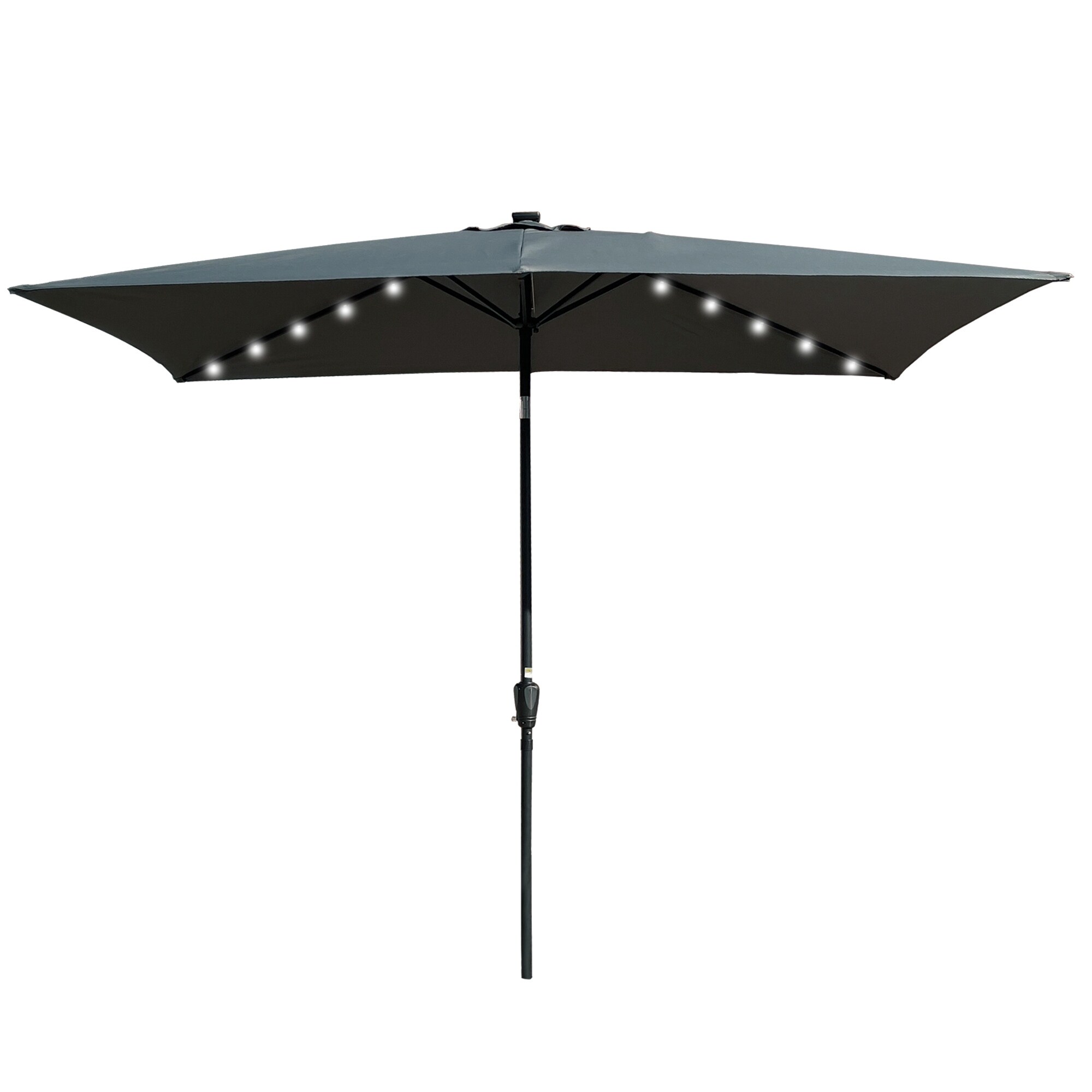 Rectangular Patio Solar LED Lighted Outdoor Umbrellas - On Sale - Bed Bath  u0026 Beyond - 35689086