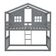 preview thumbnail 18 of 40, Traditional House Shaped Twin Over Twin Bunk Bed with Window,Solid Wood Bed with Sloping Ladder