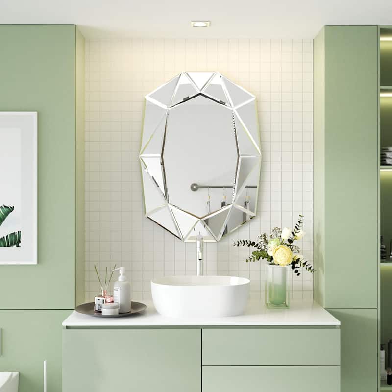 Wall Accent Mirror with Beveled Diamond Edge - 28" x 39"x 1"