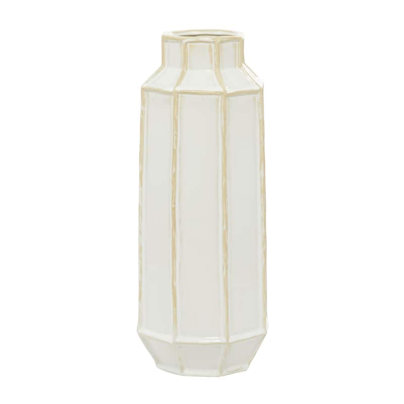 Ceramic Handmade Decorative Vase - White - Roche River Decor - White