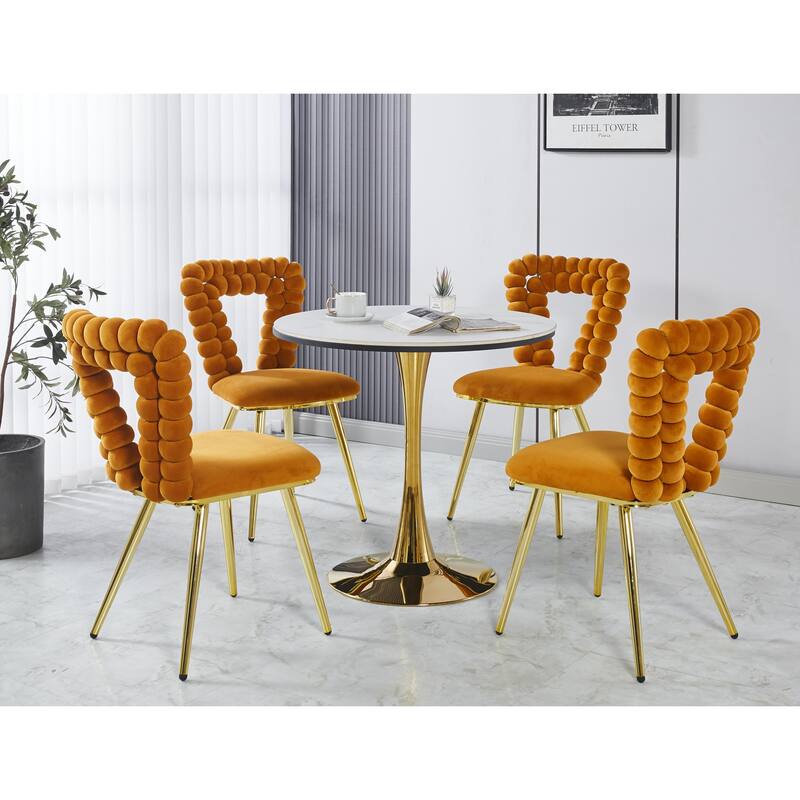 Luxury Minimalist Dining Chairs Set of 2 w/ Comfortable Backrest & Soft Cushions for Dining Room Living Room Cafe
