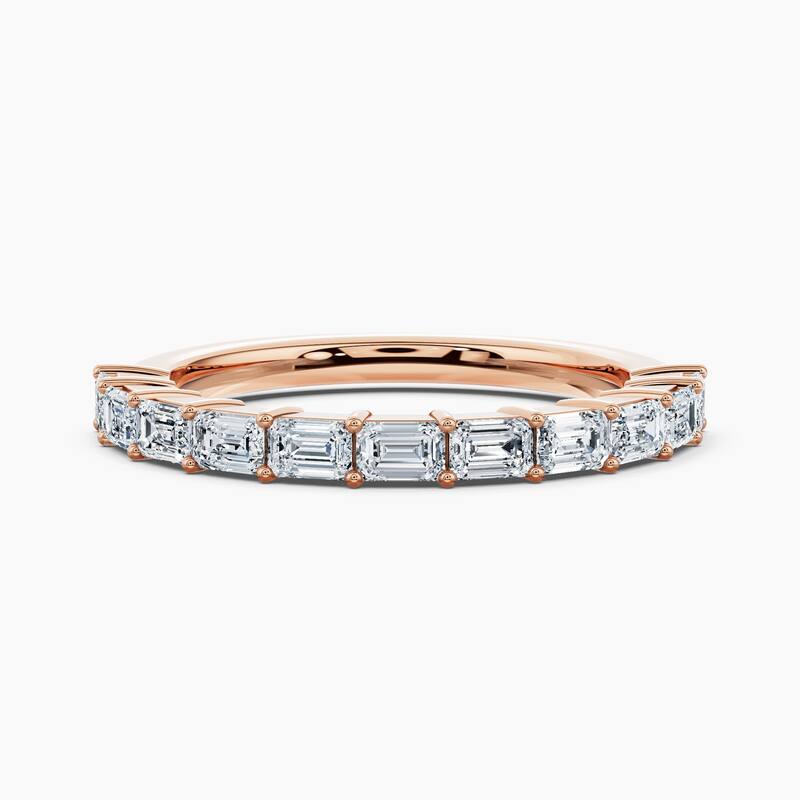 Auriya 14k Gold Emerald East-West Lab Grown Diamond Half Eternity Band 1.10 - 3.75 ct. tw. (F-G, VS) - 1.10 ct. wt. - 4 - Rose