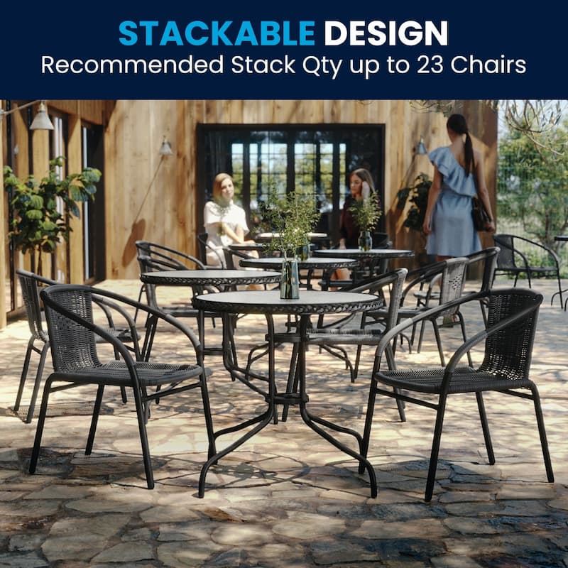 3-piece Outdoor Table/Chair Set - 28.75"W x 28.75"D x 28"H