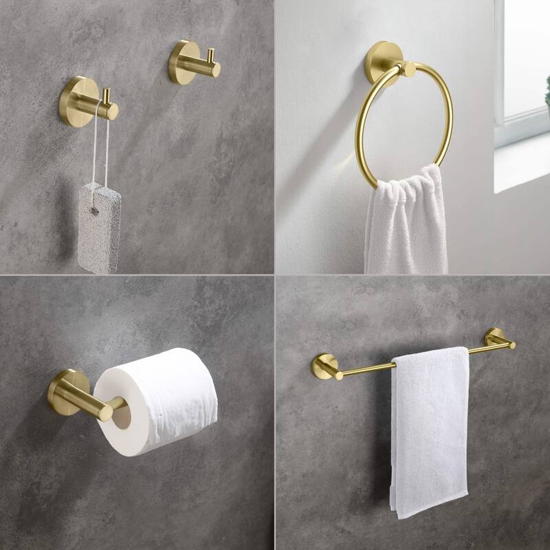 Circular 5-Piece Bathroom Hardware Set