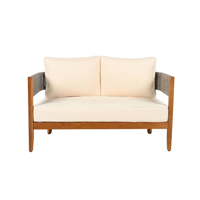 Christopher Knight Home - Calderwood Acacia Wood 5-Piece Outdoor Chat Set