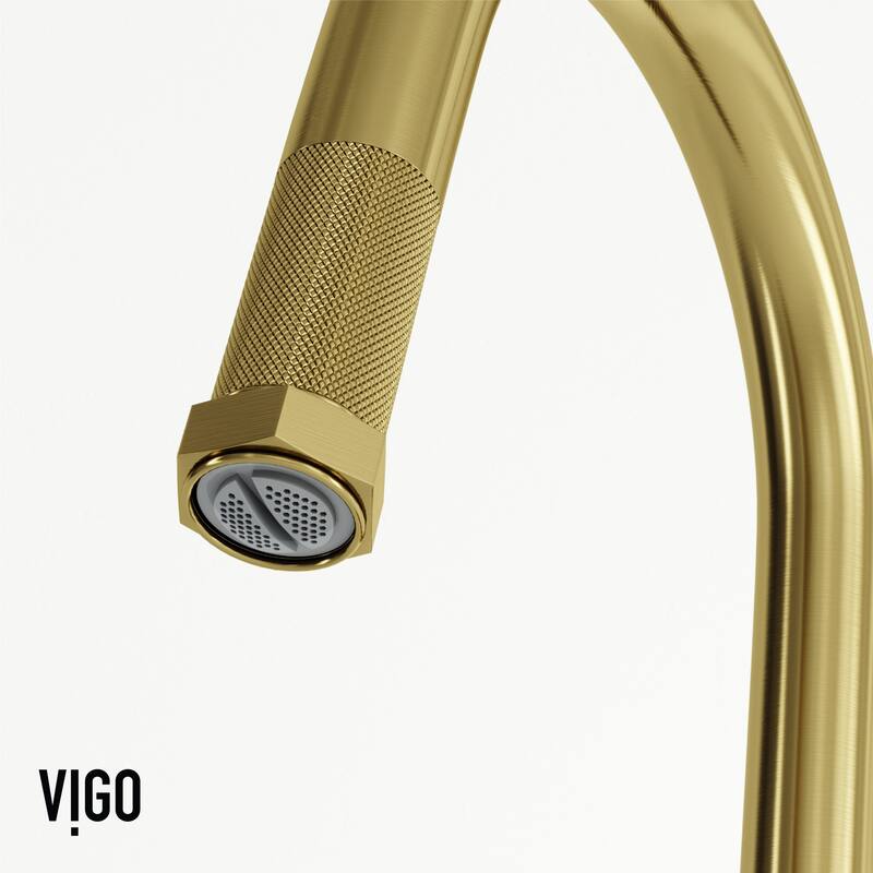 VIGO Hart Arched 18" H Single Handle Pull-Down Kitchen Faucet