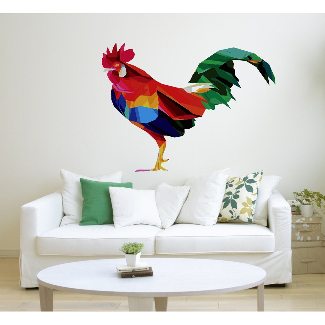 Rooster Polygonal Wall Decal - Picture 7 of 14