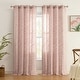 preview thumbnail 57 of 62, HLC.me Madison Faux Linen Textured Sheer Privacy Sun Light Filtering Window Grommet Thick Curtains Panels, Set of 2