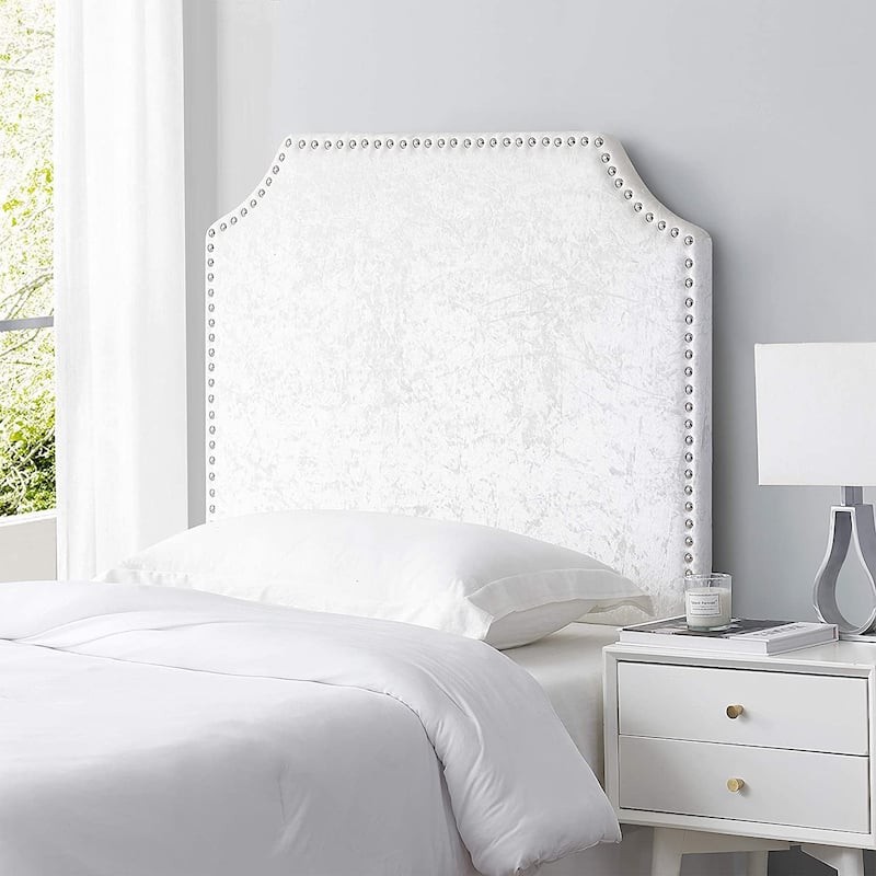 Bevel Tacked Plush College Headboard - Velvet Crush