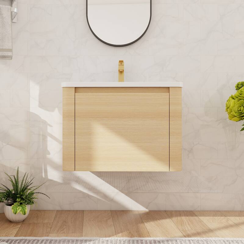 Beingnext 24''/28''/36''/40''/60''/68'' Floating Bathroom Vanity with Sink, Wall Mounted Bathroom Vanity with Soft Close Door