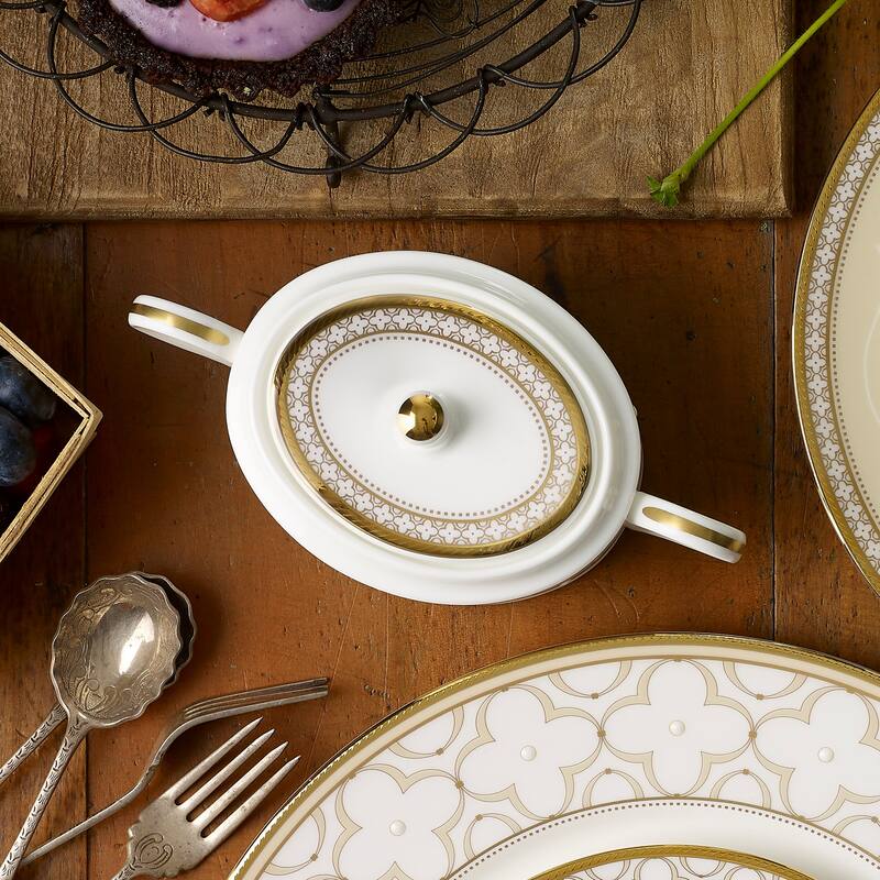 Noritake Trefolio Gold Sugar & Creamer Set