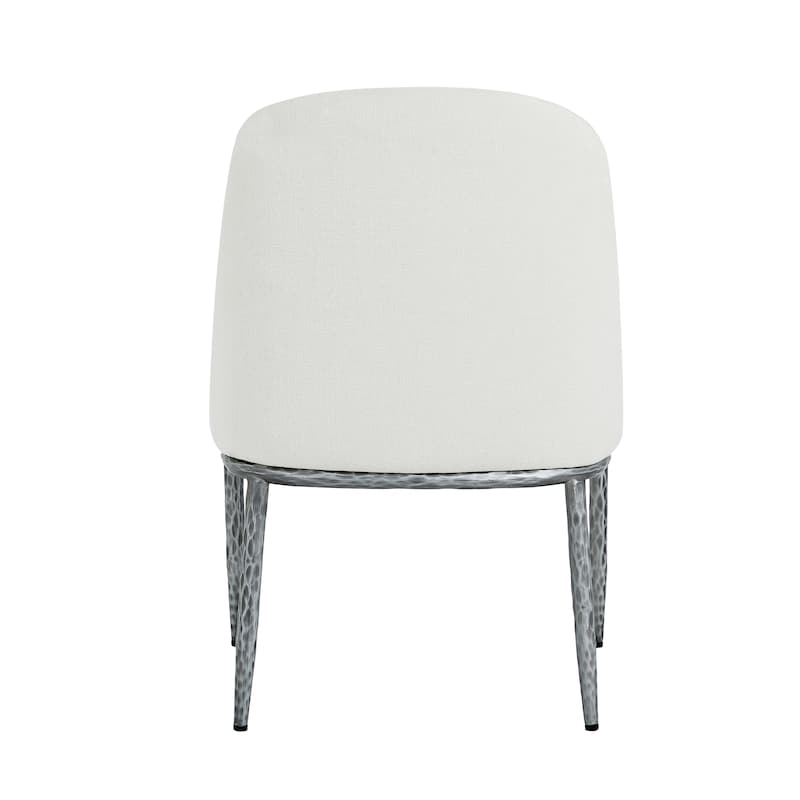 Christopher Knight Home - Ameson Modern Upholstered Dining Chairs with Hammered Metal Legs & Padded Seat, Set of 2 - Set of 2