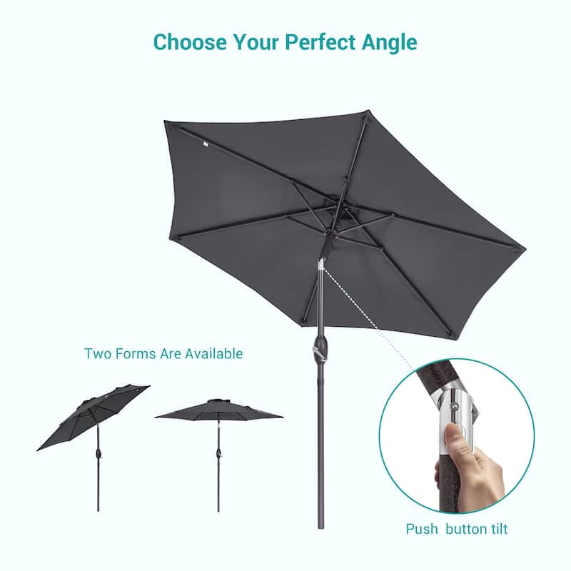 Bonosuki 7.5-foot Waterproof Sunshade Canopy Patio Umbrella