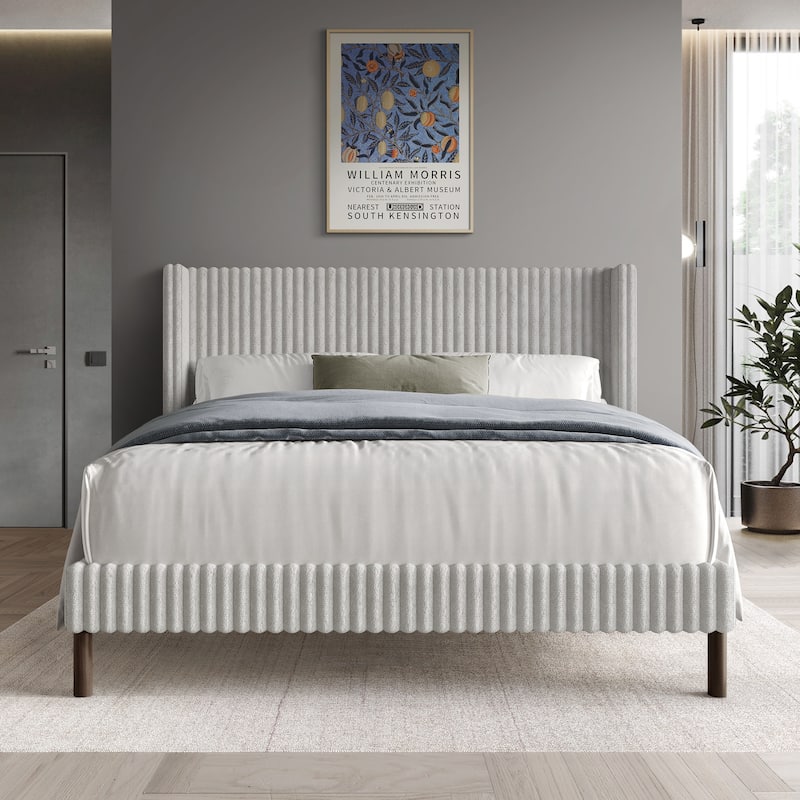 CraftPorch Sophistique Wingback Velvet Upholstered Bed