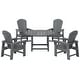 preview thumbnail 155 of 193, Laguna Kids Adirondack 5-Piece Round Table Dining Set Gray