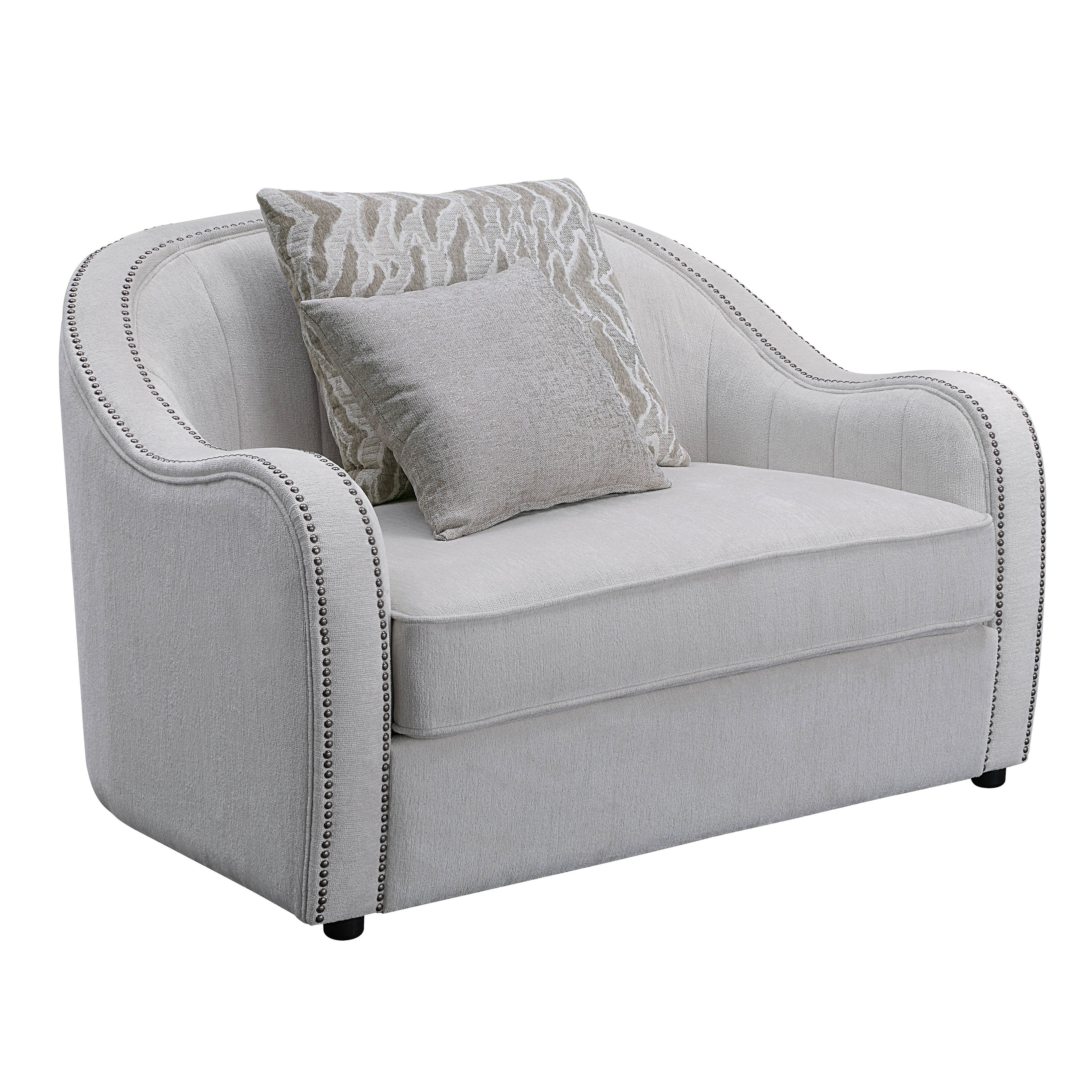 Davidov Beige Chair with Nailhead Trim