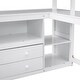 preview thumbnail 8 of 9, Full Size Loft Bed with Desk and Shelves, Two Built-in Drawers, White