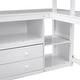preview thumbnail 28 of 43, Multifunction Wood High Loftbed Frame with L-Shaped Desk, Shelves & 2 Built-in Drawers for Kids Teens Bedroom