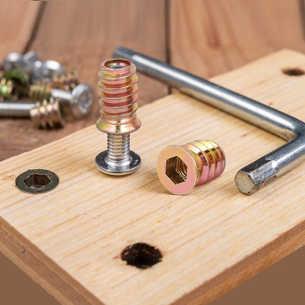 M6 & M8 Type E Insert Nut Interface Screws For Wooden Furniture 