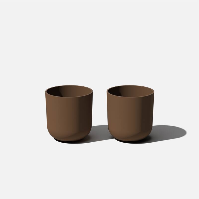 Pure Series Kona Modern Round Planter - 10 inches - 2 Pack - Espresso