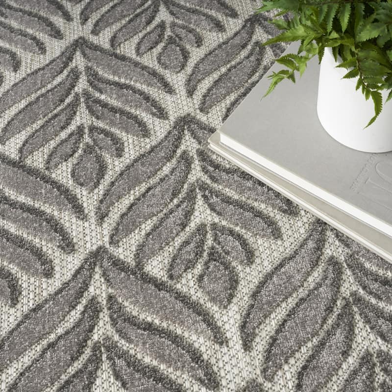 Raro Botanic Elegance Weather Resistant Sleek Contemporary Outdoor Rug - 8' X 11'
