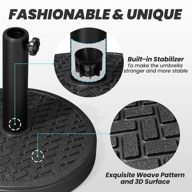 29/45 lbs Outdoor Concrete Cement Filled Round Umbrella Base Holder for Straight Pole Market Umbrella
