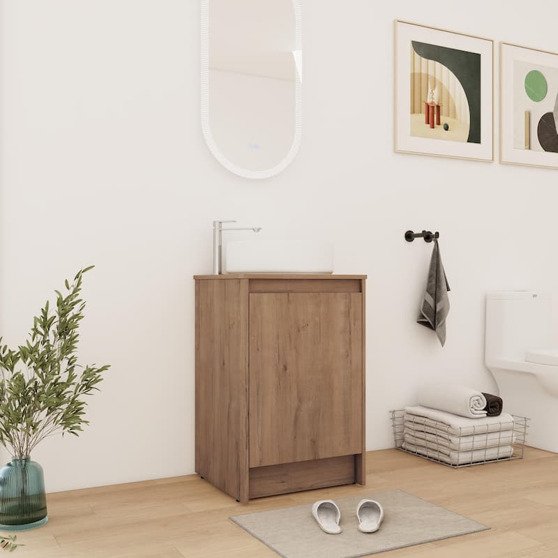 Bathroom Vanity With Sink In 20 Inch, Freestanding Bathroom Vanity With Soft Close Door and Adjustable Shelf