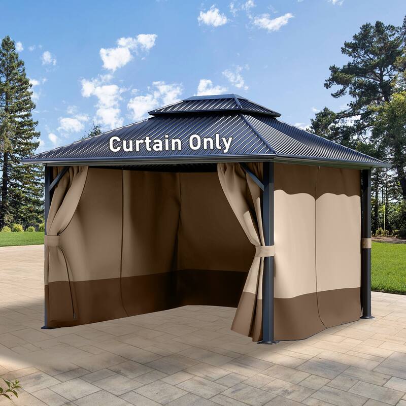 Aoodor Gazebo Curtain Replacement-Universal 4-Panel Sidewalls, Curtain Only