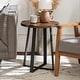 preview thumbnail 3 of 31, Middlebrook Barnett Round Metal Wrap Side Table Dark Walnut