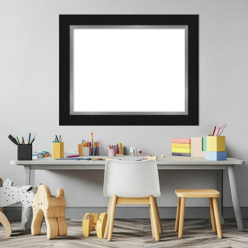 Amanti Art Eva Black Silver Framed Dry Erase Magnetic Board