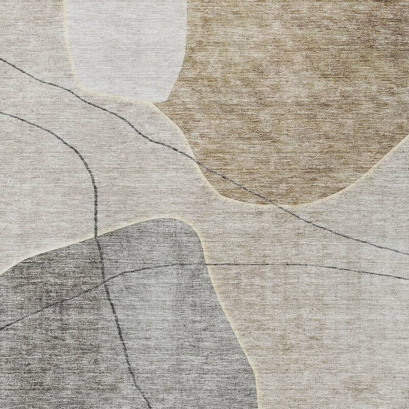 HomeRoots Abstract Transitional Rectangle Outdoor Rug