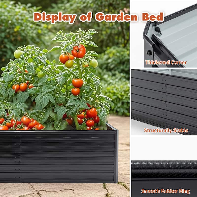 25.20"H Metal Raised Outdoor Galvanized Planter Box