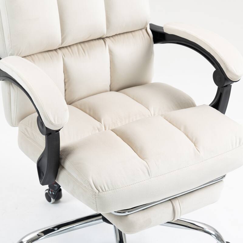 AVAWING Velvet Executive Chair Ergonomic Office Chair with Footrest