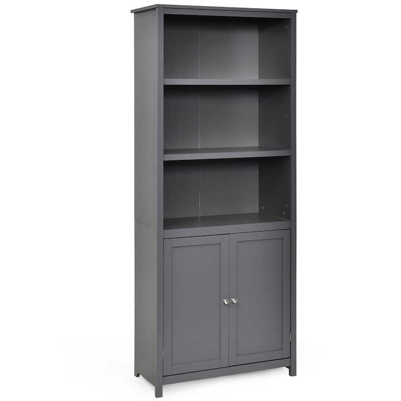Costway Bookcase Shelving Storage Wooden Cabinet Unit Standing