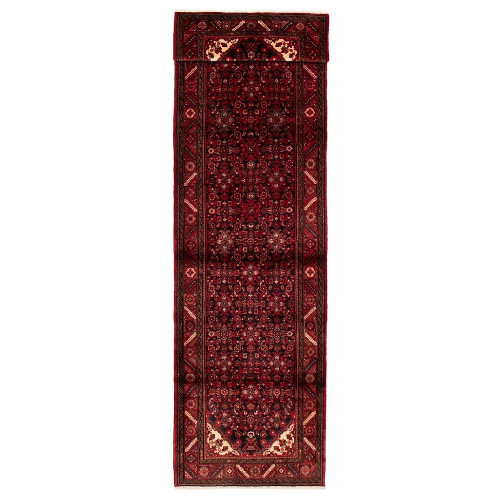 ECARPETGALLERY Hand-knotted Andelz Red Wool Rug - 3'9 x 14'6