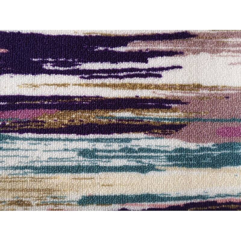 Living Room Area Rug Nonslip, Abstract Brushstrokes Glitter Pattern