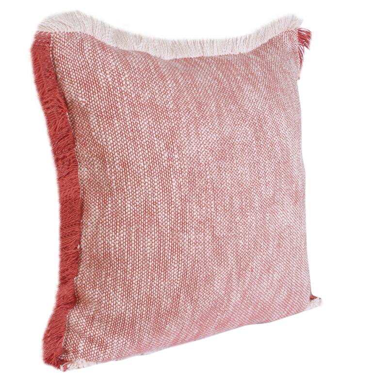 Sevita Two-Tone Cotton Fringe Throw Pillow