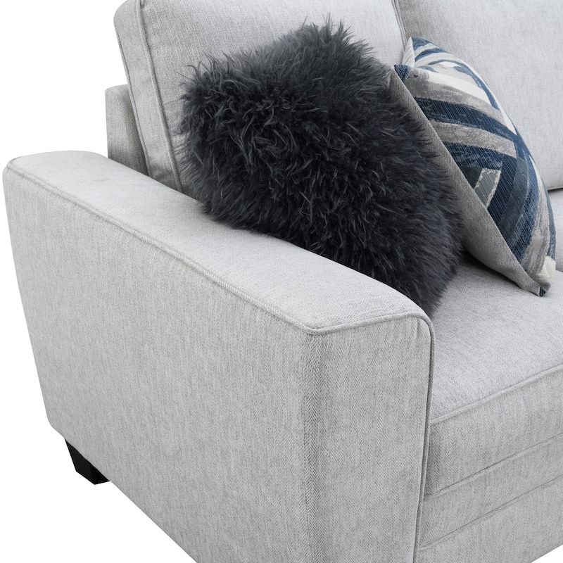 Furniture of America Maevy Chenille Loveseat with Accent Pillows