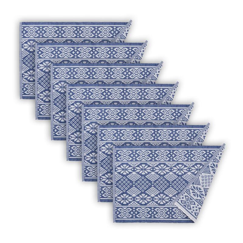 Scandinavian Jacquard Cotton Woven Placemats - Set of 6