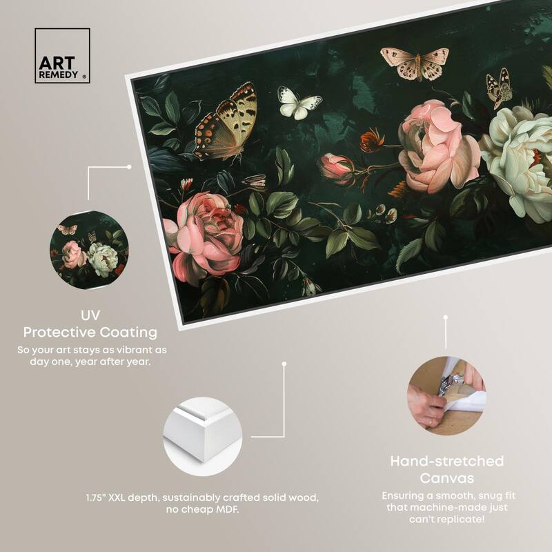 Emerald Floral II Panoramic Canvas by Art Remedy