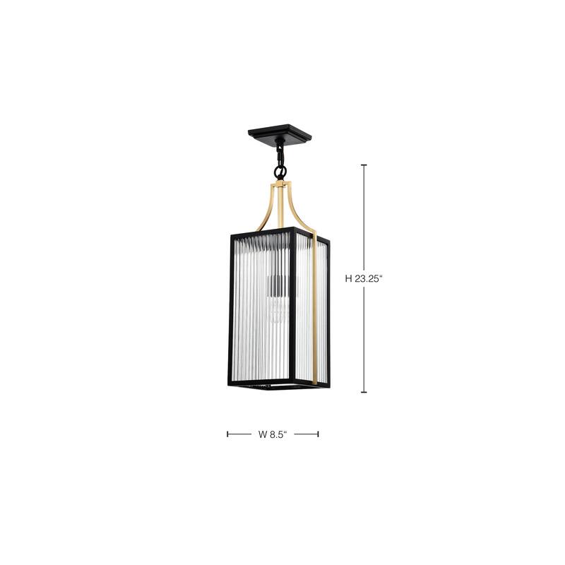 Holden Hanging Pendant Gold and Black Finish Clear Glass