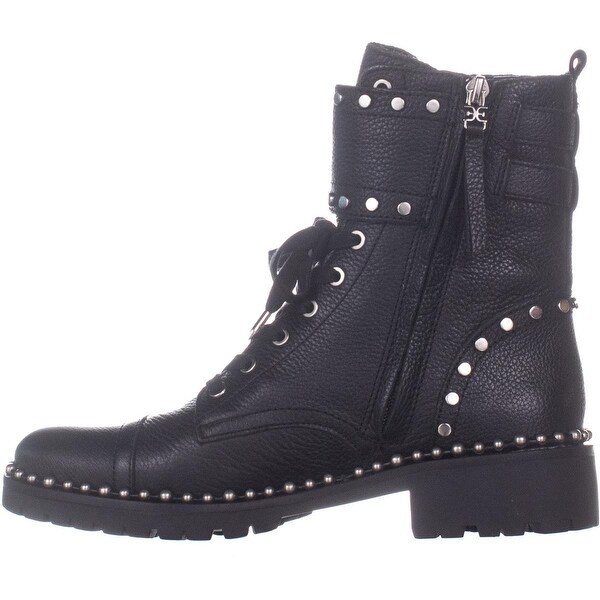 jennifer studded combat boot black