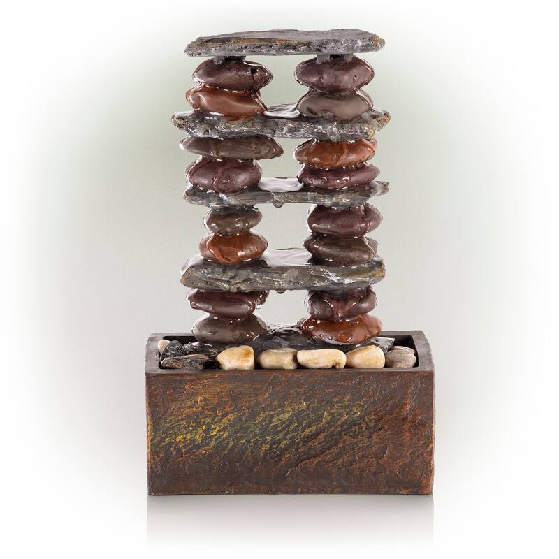 Eternity Tabletop Stacked Rocks Fountain